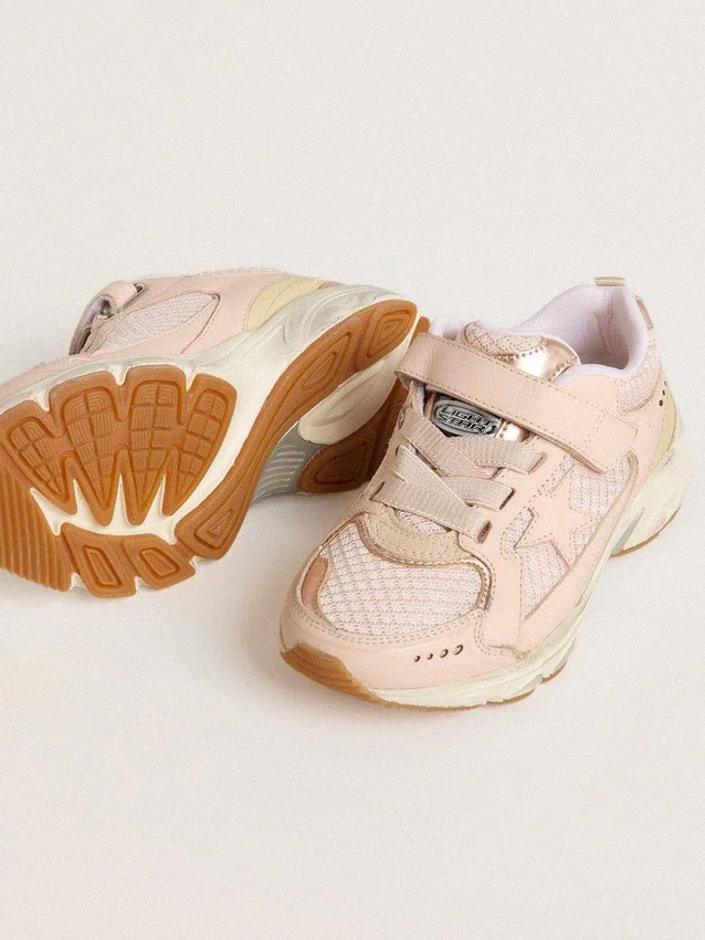 Young Lightstar en cuir rose et maille avec une étoile en cuir rose