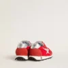 Young Marathon en nylon rouge avec étoile imprimée et languette en cuir au talon