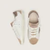 Super-Star Junior en cuir blanc avec étoile en daim gris foncé et empiècements en daim beige